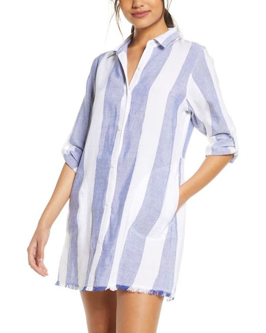 Tommy Bahama Rugby Beach Stripe Cover-Up Tunic Shirt in at