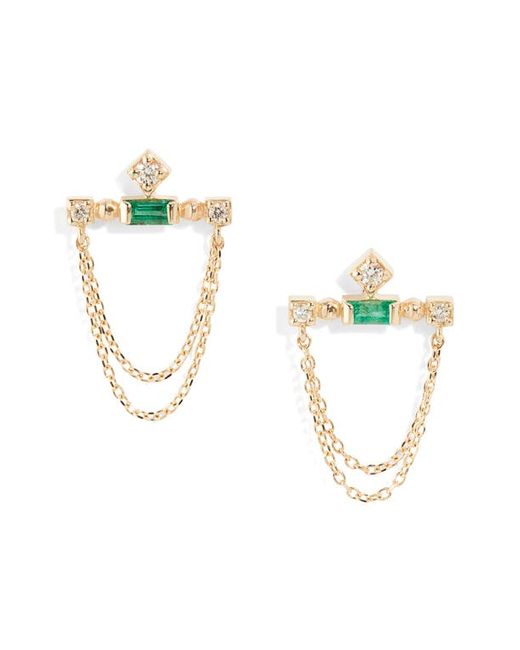Anzie Cléo Diamond Bar Chain Earrings at