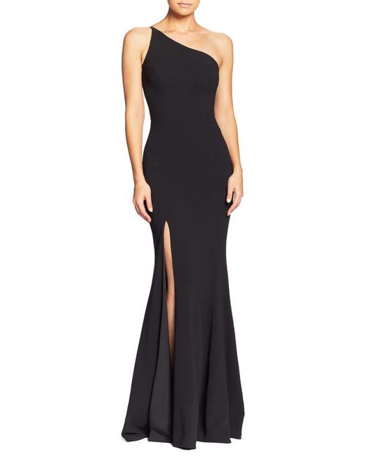 Dress the population Amy One-Shoulder Crepe Gown in at