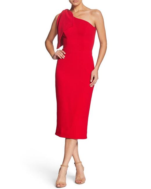 Dress the population Tiffany One-Shoulder Midi Dress in at