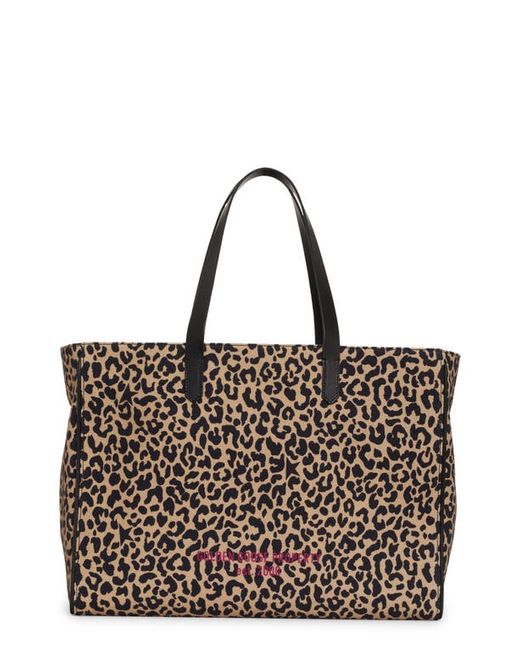 Golden Goose California East/West Canvas Shopper Tote in Black Leo at
