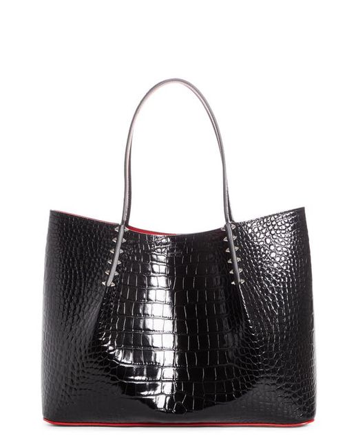 Christian Louboutin Large Cabarock Croc Embossed Leather Tote in at