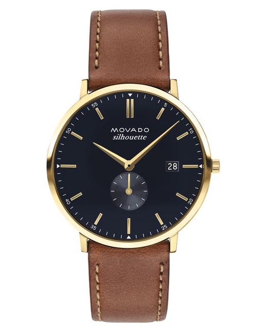 Movado Heritage Calendoplan Leather Strap Watch 40mm in at