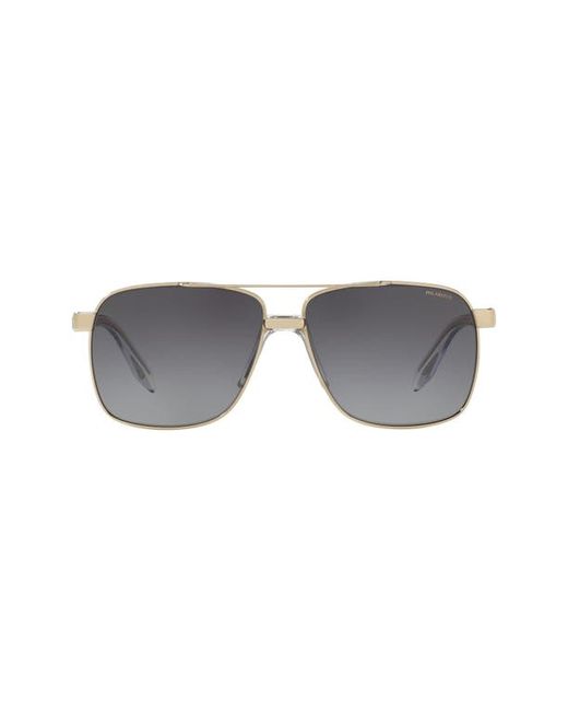 Versace 59mm Aviator Sunglasses in Pale Gold/Grey Gradient at