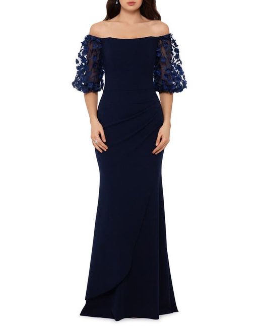 Xscape Off the Shoulder Trumpet Gown in at