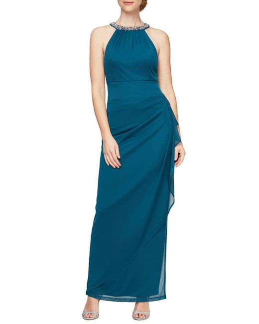 Alex Evenings Embellished Ruched Column Gown in at
