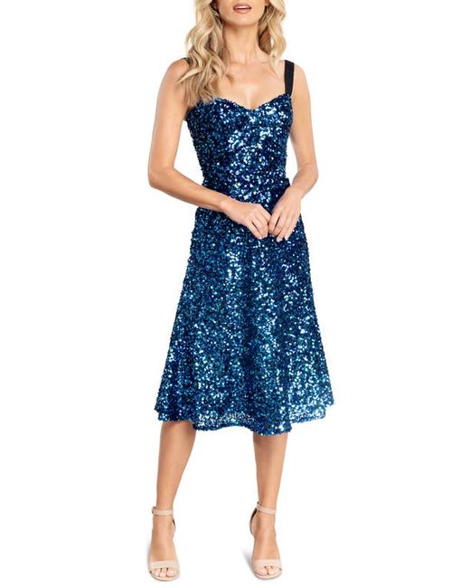 Dress the population Elena Sequin Fit Flare Dress in at
