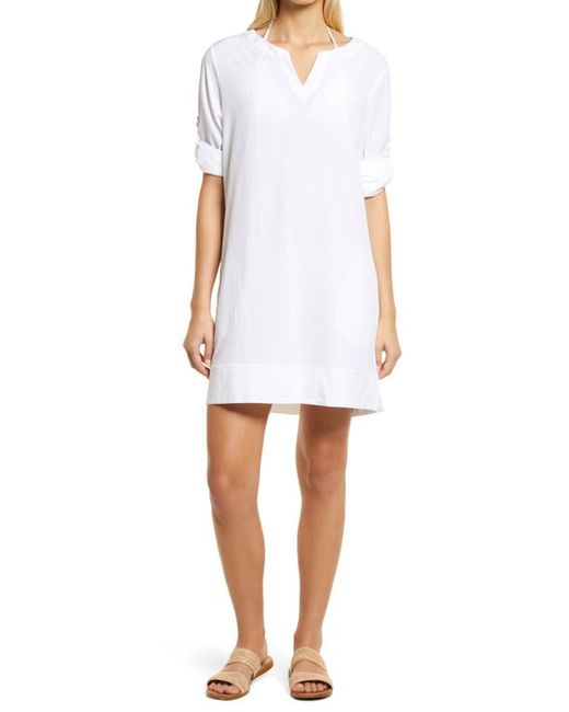 L.L.Bean Long Sleeve Notch Neck Cover-Up Dress in at