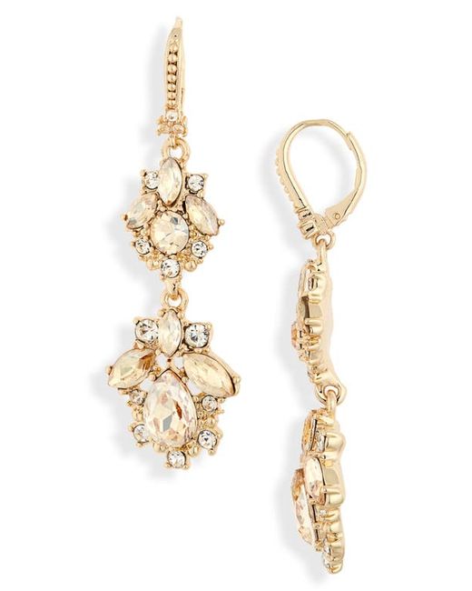 Marchesa Crystal Cluster Double Drop Earrings in Gold/Goldtonal at