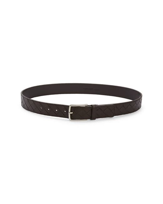 Bottega Veneta Intrecciato Leather Belt in Fondant at