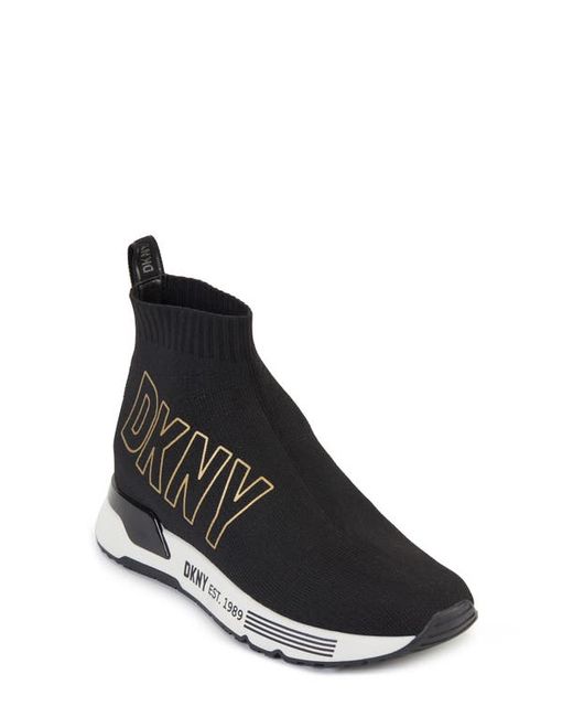 Dkny Nona High Top Sock Sneaker in Gold at