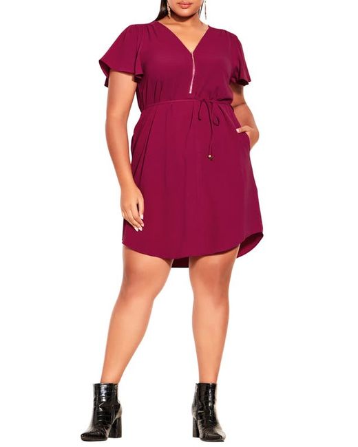 City Chic Sweet Fling Crepe Dress in at