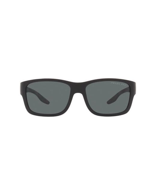 Prada Sport 59mm Polarized Rectangular Sunglasses in at