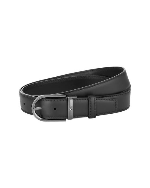 Montblanc Horseshoe Buckle Calfskin Leather Belt in at
