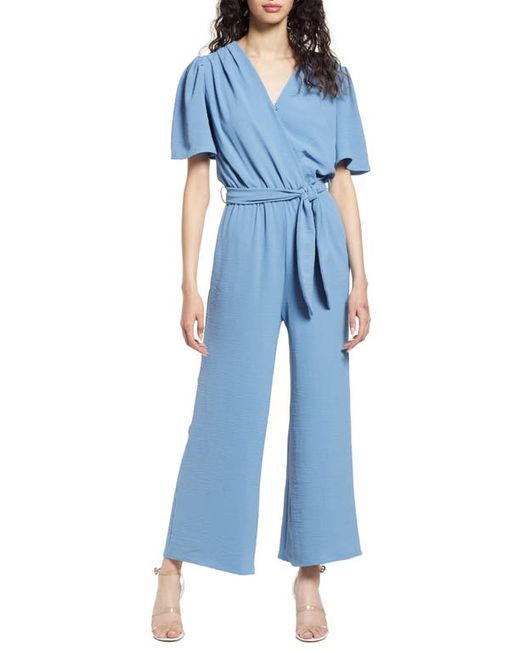 Fraiche by J Tie Front Wide Leg Jumpsuit in at