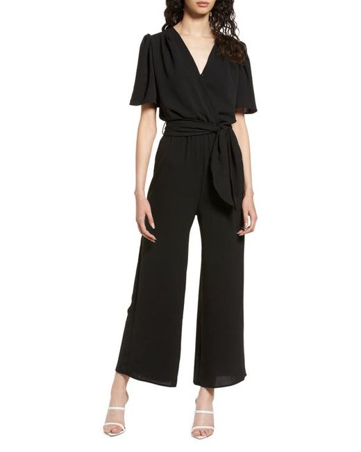 Fraiche by J Tie Front Wide Leg Jumpsuit in at