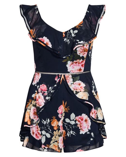 City Chic Florence Floral Print Romper in at