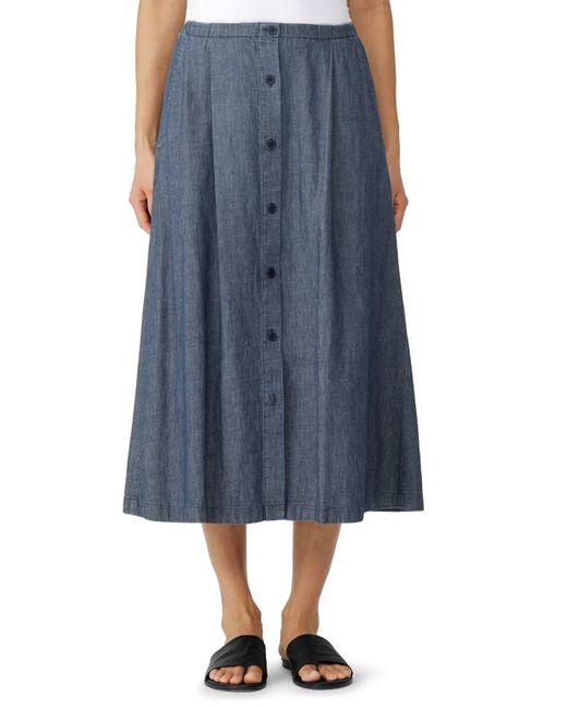 Eileen Fisher Organic Cotton A-Line Midi Skirt in at
