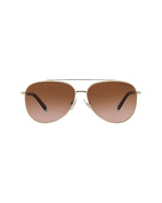 Tiffany & co. . 59mm Gradient Pilot Sunglasses in Pale Gold at