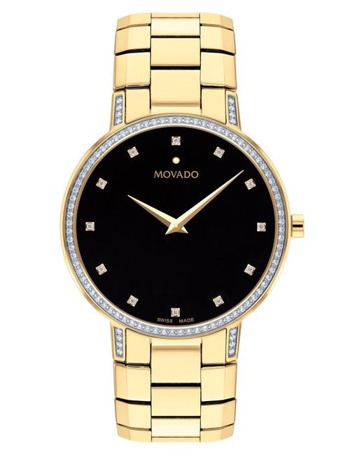 Movado Faceto Diamond Bracelet Watch 39mm in Gold at
