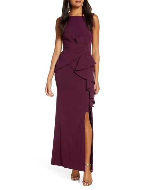 Eliza J Ruffle Front Gown in at