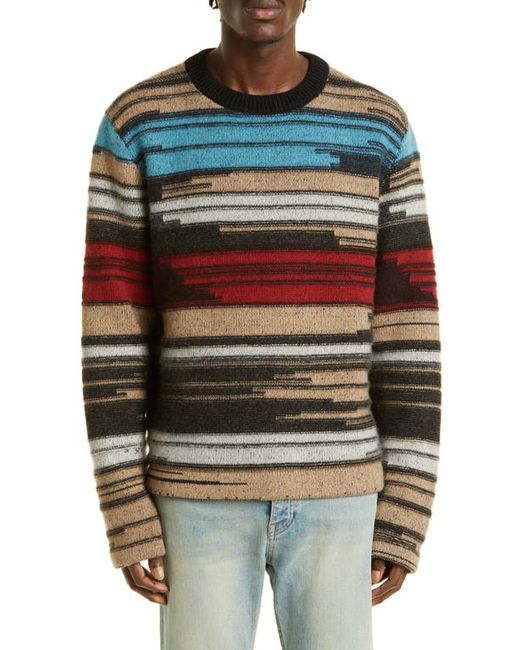 The Elder Statesman Mens Mix N Marl Cashmere Sweater in Blk/Alm/Adr/Brk at