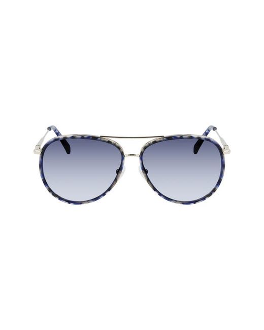 Longchamp Roseau 58mm Gradient Aviator Sunglasses in Gold at