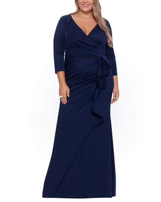 Xscape Side Ruched Scuba Gown in at