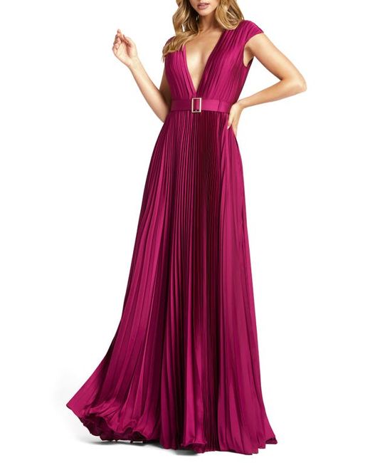 Mac Duggal Plunge Pleat Gown in at