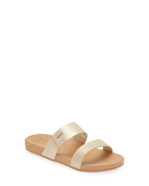 Reef Cushion Bounce Vista Slide Sandal in Tan/Champagne at