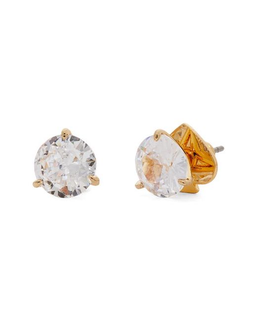 Kate Spade New York trio prong studs in Clear/Gold at