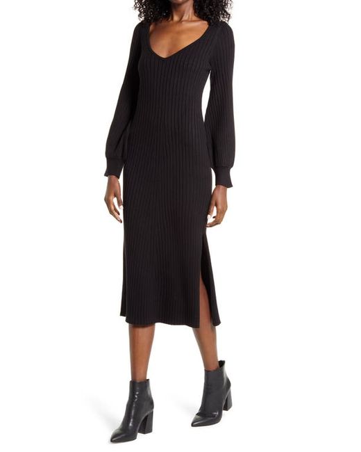 Charles Henry Ribbed Body-Con Sweater Dress in at