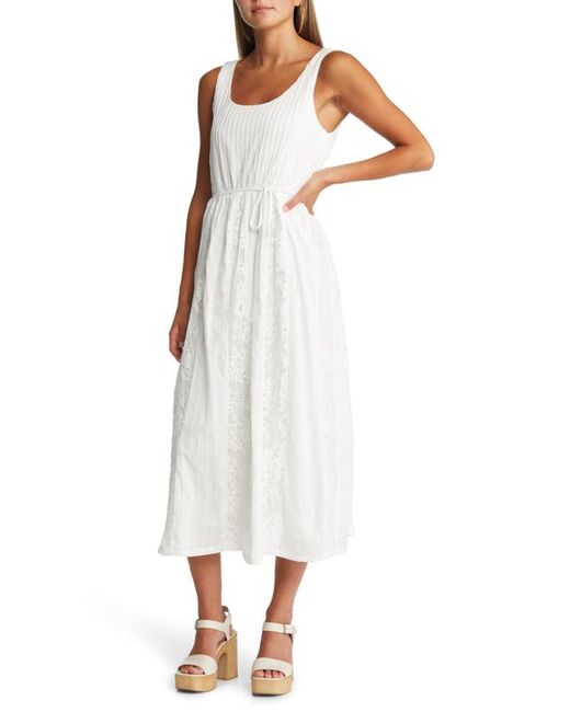 Adelyn Rae Vivian Lace Inset Cotton Maxi Dress in at