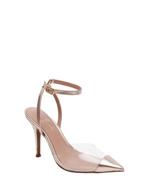 Linea Paolo Yuki Pointed Toe Pump in Clear/Rose Quartz at