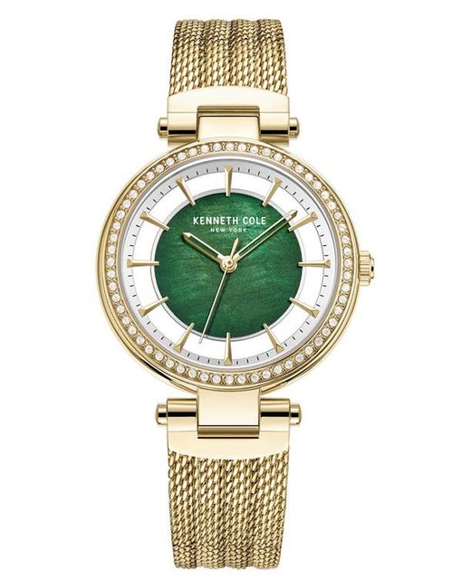 Kenneth Cole Transparency Mother-of-Pearl Dial Mesh Strap Watch 34mm in at