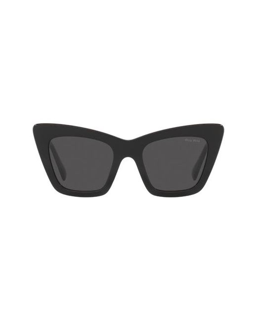Miu Miu 50mm Cat Eye Sunglasses in Black Dark Grey at
