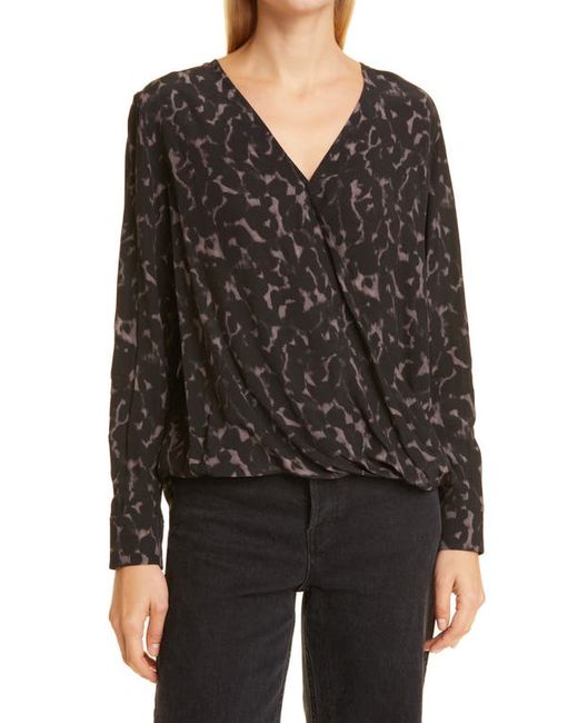 Rails Hillary Abstract Animal Print Wrap Front Blouse in at