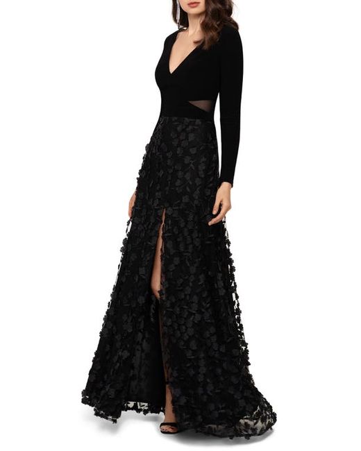 Xscape 3D Bloom Long Sleeve Gown in at