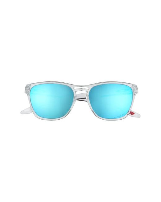 Oakley Manorburn 56mm Square Sunglasses in Polished Clear/Prizm Sapphire at