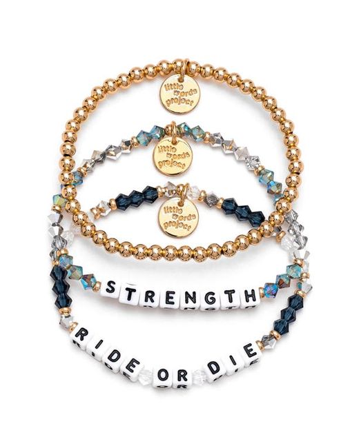 Little Words Project Ride or Die/Strength Set of 3 Stretch Bracelets in at