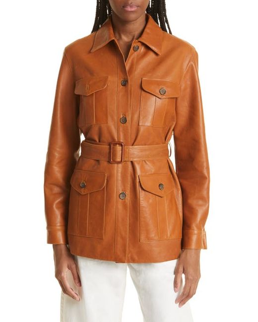 Nili Lotan Fran Belted Leather Jacket in at