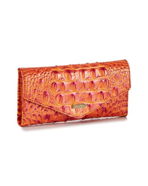 Brahmin Veronica Melbourne Croc Embossed Leather Envelope Wallet in at