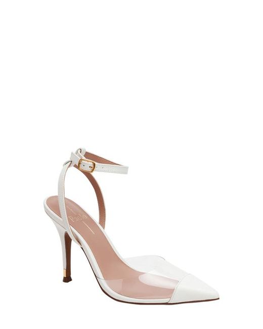 Linea Paolo Yuki Pointed Toe Pump in Clear/Eggshell at