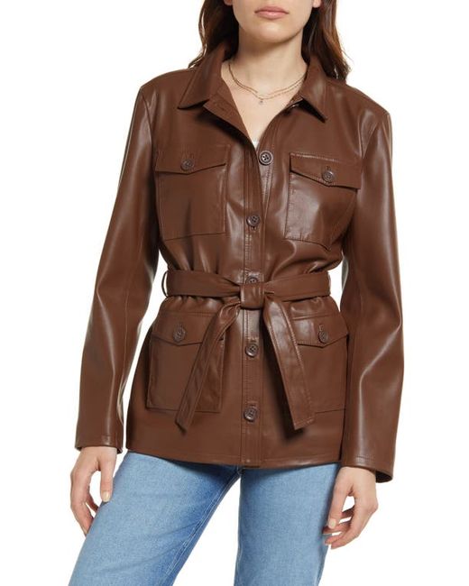 Treasure & Bond Belted Faux Leather Jacket in at