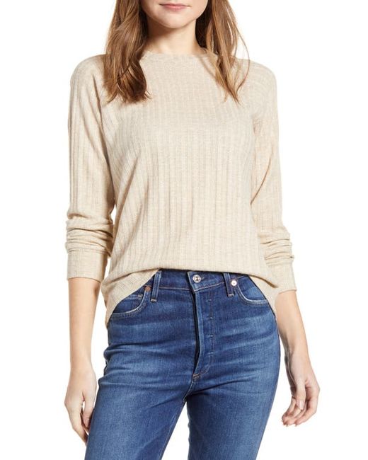 Loveappella Ribbed Long Sleeve Top in at