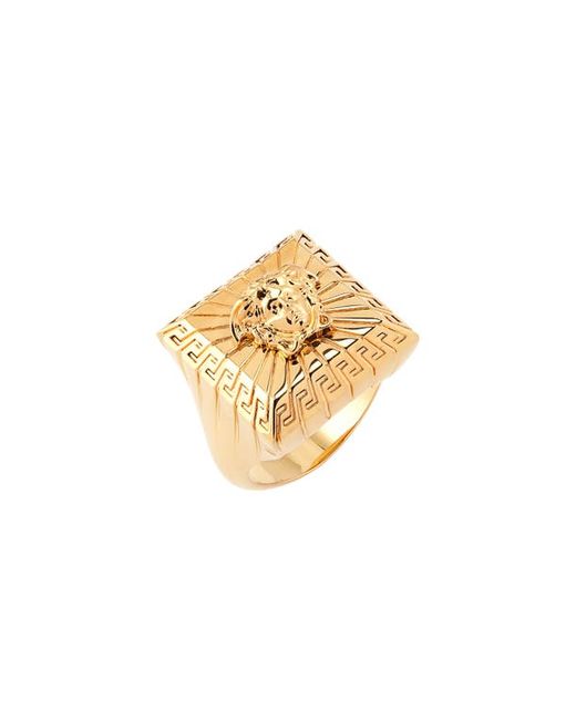 Versace First Line Medusa Square Signet Ring in at