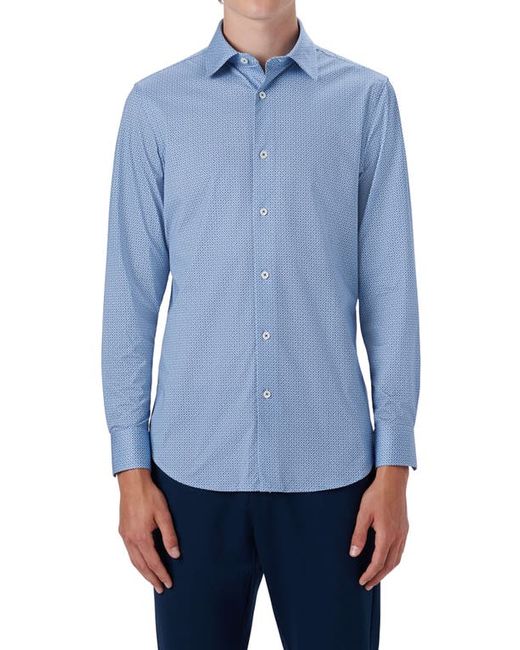 Bugatchi OoohCotton Tech Grid Button-Up Shirt in at