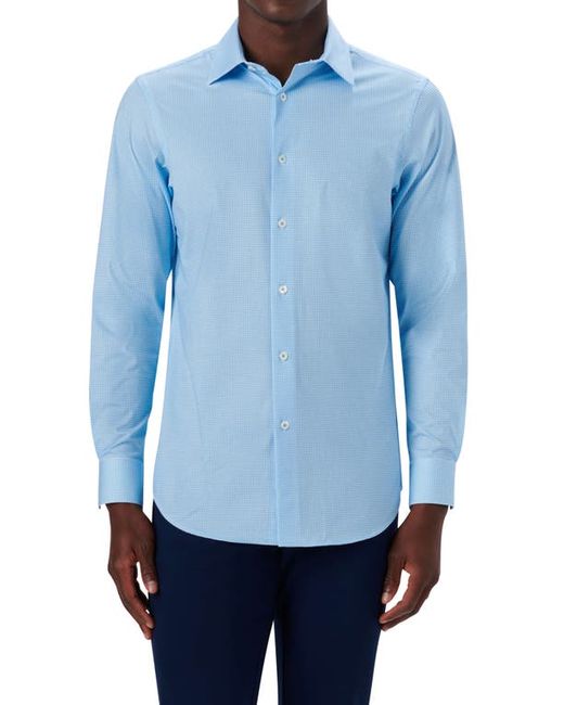 Bugatchi OoohCotton Tech Grid Button-Up Shirt in at