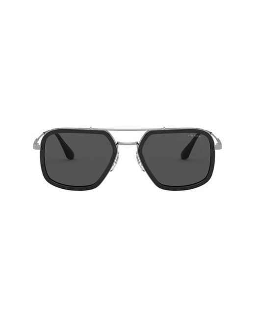 Prada 54mm Square Sunglasses in Black/Grey Solid at