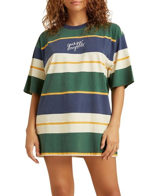 GUESS Originals Gen Stripe Oversize Cotton T-Shirt Dress in at